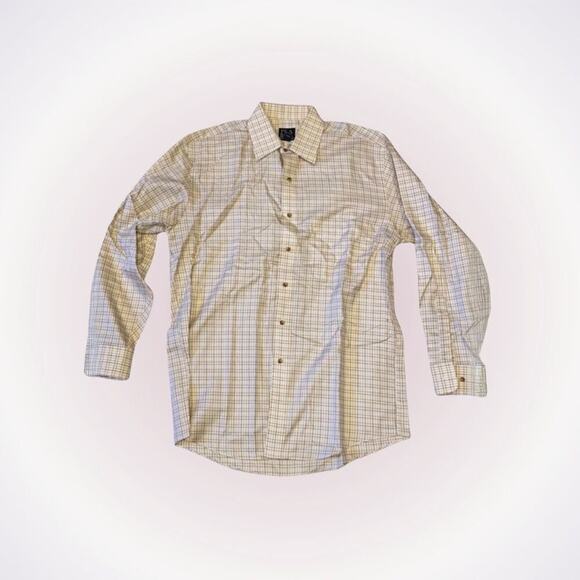 Joseph A. Bank Yellow Plaid Button Down Shirt | Sz M - Picture 1 of 5